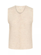 Load image into Gallery viewer, Part Two Pimira knitted button waistcoat Birch Melange