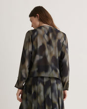 Load image into Gallery viewer, Yerse Blurry watercolour rouleau front blouse Khaki