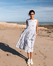Load image into Gallery viewer, Bibico Fatima ticking stripe jacquard sundress Navy - CW CW