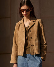 Load image into Gallery viewer, Yerse Suede leather patch pocket jacket Camel - CW CW
