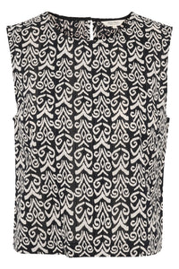 Part Two  Grit sleeveless print top Black Small Graphic