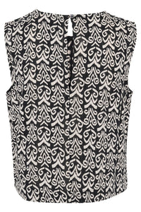 Part Two  Grit sleeveless print top Black Small Graphic