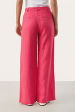 Load image into Gallery viewer, Part Two Ninnes classic wide leg linen trouser Claret Red