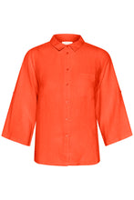 Load image into Gallery viewer, Part Two Cindie linen summer shirt Mandarin Red
