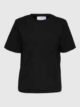 Load image into Gallery viewer, Selected Femme Essential boxy tee Black
