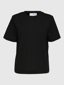 Selected Femme Essential boxy tee Black