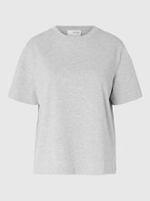 Load image into Gallery viewer, Selected Essential boxy tee Grey Melange