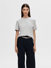 Load image into Gallery viewer, Selected Essential boxy tee Grey Melange
