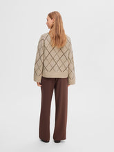 Load image into Gallery viewer, Selected Faril diamond jacquard knit Birch Java