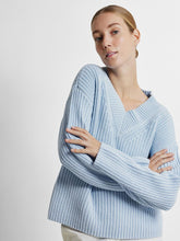 Load image into Gallery viewer, Selected Femme Selma chunky rib V neck jumper Cashmere Blue

