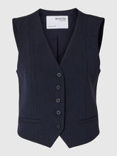 Load image into Gallery viewer, Selected Rita tailored waistcoat Dark Sapphire Melange