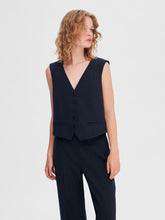 Load image into Gallery viewer, Selected Rita tailored waistcoat Dark Sapphire Melange