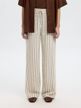 Load image into Gallery viewer, Selected Viva Gulia soft striped sun pant Sandshell Chocolate - CW CW