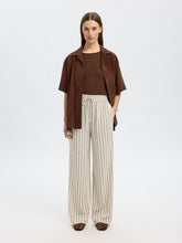 Load image into Gallery viewer, Selected Viva Gulia soft striped sun pant Sandshell Chocolate - CW CW