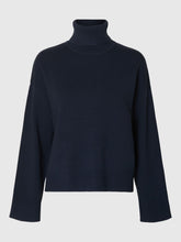 Load image into Gallery viewer, Selected Kamma roll neck knit Dark Sapphire