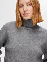 Load image into Gallery viewer, Selected Kamma classic roll neck knit Medium Grey Melange