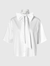 Load image into Gallery viewer, Selected Juno detachable bow shirt White