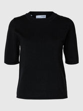 Load image into Gallery viewer, Selected Lura glitter lurex knitted top Black