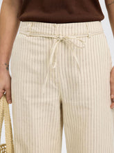Load image into Gallery viewer, Selected Johanne striped belted long trousers Birch