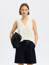 Load image into Gallery viewer, Selected Linna sleeveless reversible organic linen top Ivory