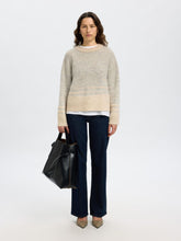 Load image into Gallery viewer, Selected Falva linear jacquard knit Melange Birch