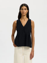 Load image into Gallery viewer, Selected Blair V neck peplum top Black - CW CW