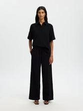 Load image into Gallery viewer, Selected Luisa Wide leg linen blend trousers black - CW CW