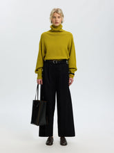 Load image into Gallery viewer, Selected Wellie roll neck wool blend knit Advacado Oil