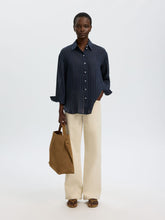 Load image into Gallery viewer, Selected Taran semi sheer stripe shirt Dark Saphire - CW CW