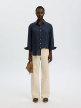 Load image into Gallery viewer, Selected Taran semi sheer stripe shirt Dark Saphire - CW CW
