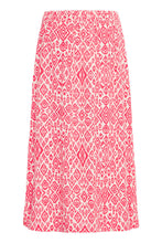 Load image into Gallery viewer, Ichi Linno print linen blend skirt Geranium Mosaic