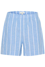 Load image into Gallery viewer, Part Two Rigge striped linen blend short Marina Blue White