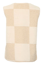 Load image into Gallery viewer, Ichi Tonza chequer board sherpa gilet Fog