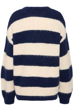 Load image into Gallery viewer, Ichi Dayana wide stripe knit jumper Patriot Blue