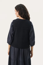 Load image into Gallery viewer, Part Two Noemie knitted waistcoat Dark Navy