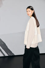 Load image into Gallery viewer, Ichi Tonza chequer board sherpa gilet Fog