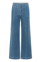 Load image into Gallery viewer, Part Two Ninnen baby cord wide leg trouser Light Blue Denim
