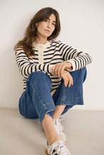 Load image into Gallery viewer, Part Two Elmie cotton cardigan Dark Navy Stripe - CW CW
