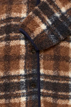 Load image into Gallery viewer, Ichi Kolira fleece printed check jacket Dark Navy