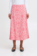 Load image into Gallery viewer, Ichi Linno print linen blend skirt Geranium Mosaic