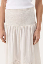 Load image into Gallery viewer, Part Two Radinka broderie hem skirt Eggnog