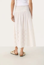 Load image into Gallery viewer, Part Two Radinka broderie hem skirt Eggnog