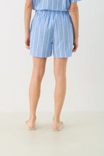 Load image into Gallery viewer, Part Two Rigge striped linen blend short Marina Blue White