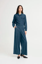 Load image into Gallery viewer, Ichi Aubery wide leg lyocell jeans Washed Dark Blue