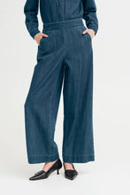Load image into Gallery viewer, Ichi Aubery wide leg lyocell jeans Washed Dark Blue