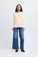 Load image into Gallery viewer, Ichi Tonza chequer board sherpa gilet Fog