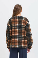 Load image into Gallery viewer, Ichi Kolira fleece printed check jacket Dark Navy