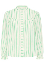 Load image into Gallery viewer, Ichi Jovil jacquard stripe shirt Greenbriar - CW CW