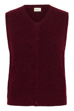 Load image into Gallery viewer, Part Two Pimira button through knit waistcoat Tawny Port