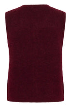 Load image into Gallery viewer, Part Two Pimira button through knit waistcoat Tawny Port